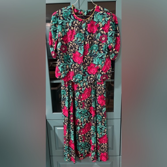 Pink and Teal Size 14 2 Piece Dress by Ultra Dress NY - Picture 1 of 11